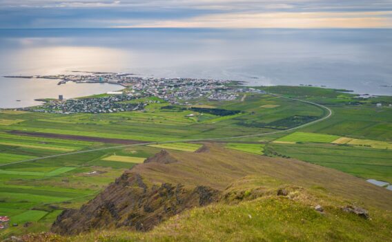 アクラネースのパノラマ風景　アイスランドの風景