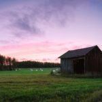 夏の夕暮れの風景　フィンランドの夏の風景