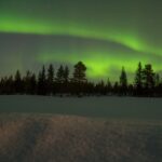 スウェーデンのオーロラの風景