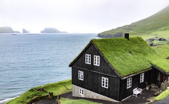 ボーワゥル村の風景　フェロー諸島　デンマークの風景