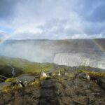 デティフォスと虹　アイスランドの風景
