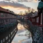 ヴェステロースの夕暮れの風景　スウェーデンの風景