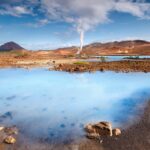 地熱発電所の風景　アイスランドの風景