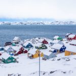 冬のヌークの風景　グリーンランドの風景