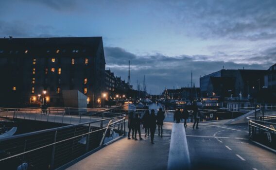 夕暮れのコペンハーゲンの街並み　デンマークの風景
