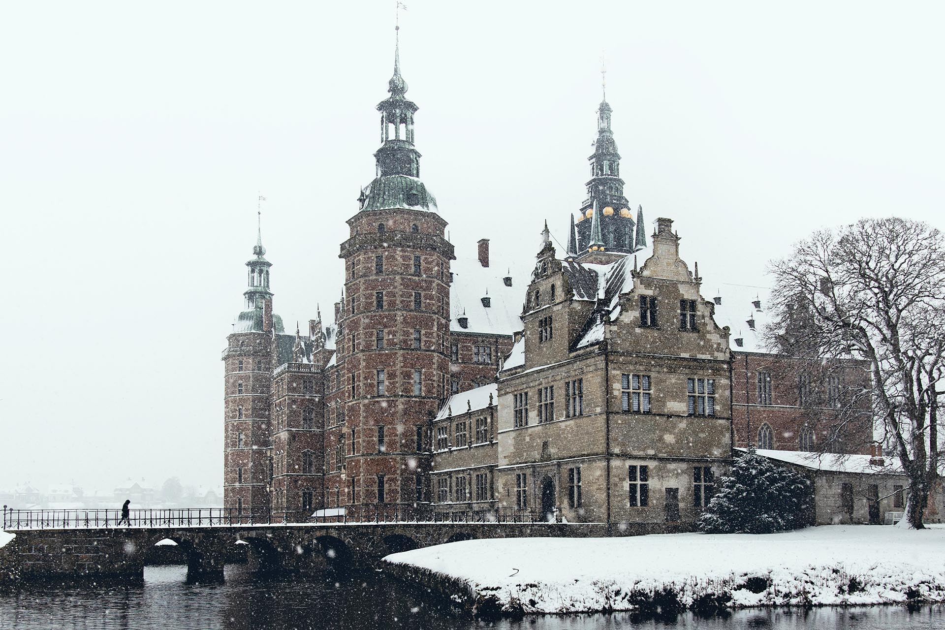冬のフレデリクスボー城　デンマークの風景