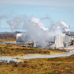 レイキャネスの地熱発電所　アイスランドの風景