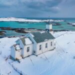 冬の朝のロフォーテン諸島　ノルウェーの冬の風景