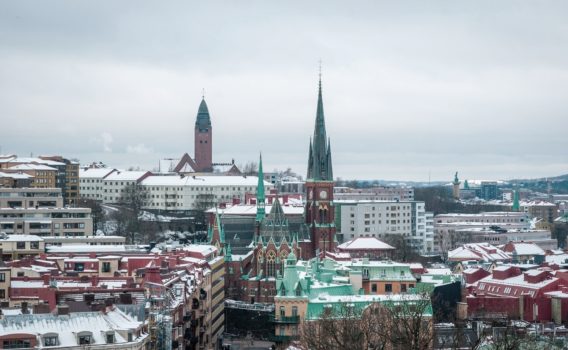 冬のヨーテボリの風景　スウェーデンの冬の風景