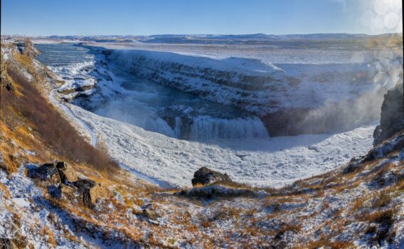 グトルフォスの風景　アイスランドの風景