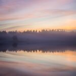 湖のある風景　スウェーデンの風景