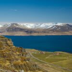 アクラネースの山から見る風景　アイスランドの風景