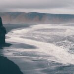 ブラックサンドビーチの風景　アイスランドの風景
