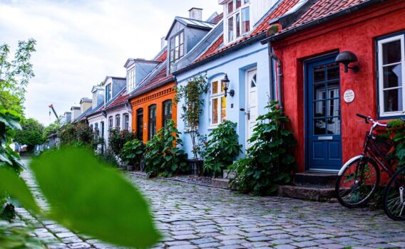 オーフスの家並み　デンマークの風景