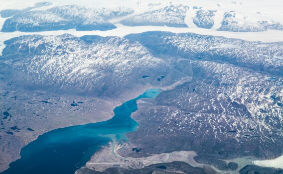 空から見るグリーンランド　グリーンランドの風景