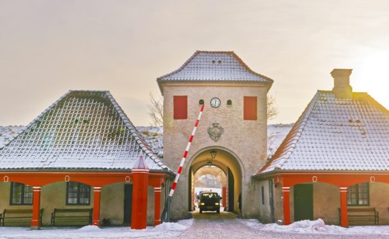 冬のカステレット要塞　デンマークの冬の風景