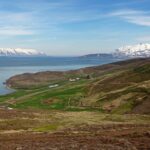 アイスランドのフィヨルドの風景　エイヤフィヨルズル　アイスランドの風景