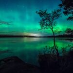 オーロラの風景　スウェーデンの風景