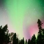 キルナのオーロラ　スウェーデンの冬の風景