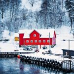 冬のノルウェー　フィヨルドの美しい風景