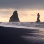 レイニスフィヤラのブラックサンドビーチ　アイスランドの風景