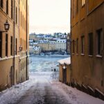 冬のストックホルム旧市街　スウェーデンの冬の風景