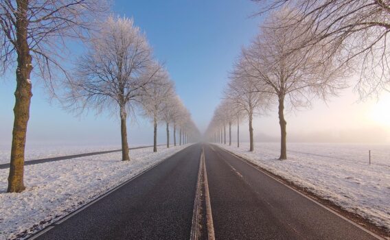 ロスキレの冬の風景　デンマークの風景