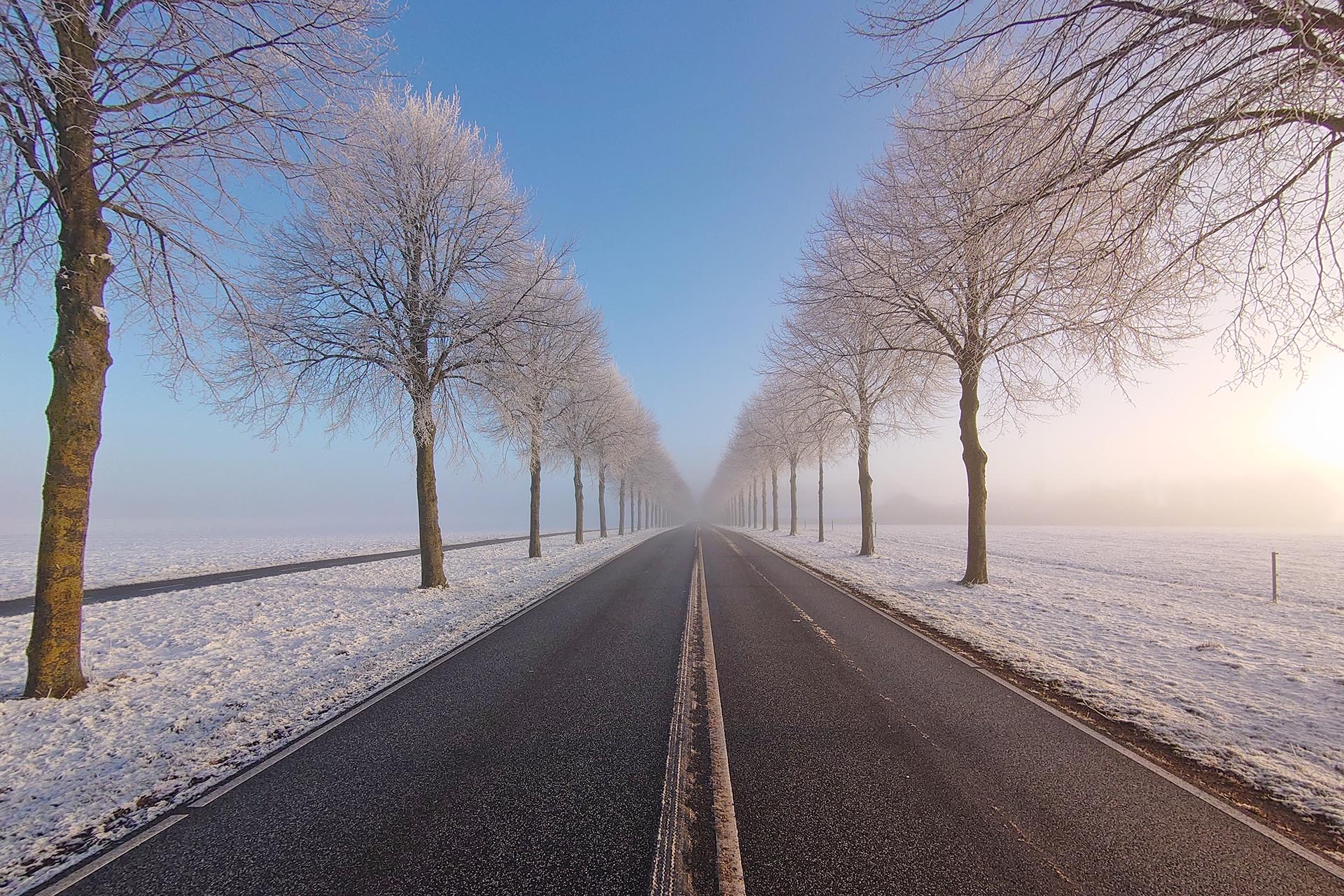 ロスキレの冬の風景　デンマークの風景