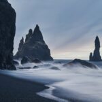 レイニスフィヤラのブラックサンドビーチ　アイスランドの風景