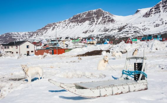 冬のケケルタルスアクの風景　グリーンランドの風景