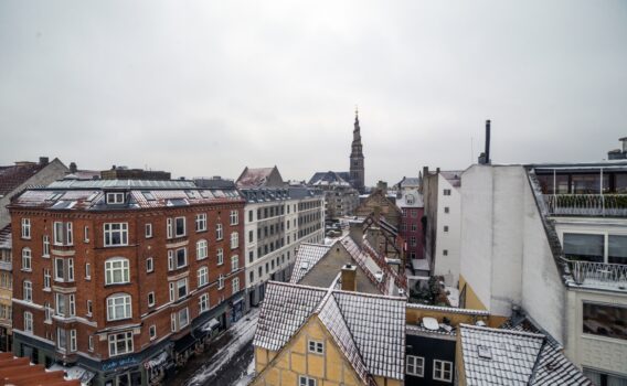 冬のコペンハーゲンの町並み　デンマークの冬の風景