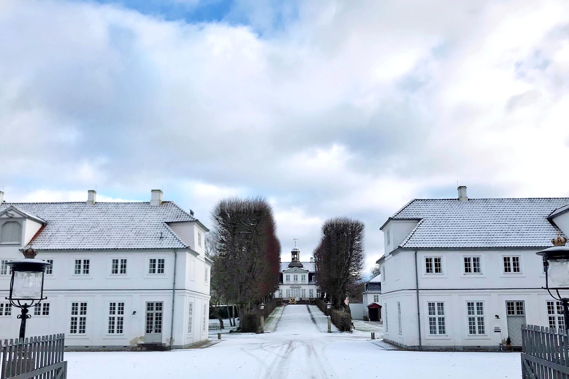 コペンハーゲン郊外の街並み　デンマークの冬の風景