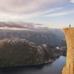 プレーケストーレンとリーセフィヨルドの風景　ノルウェーの風景