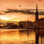 夕暮れのストックホルム　スウェーデンの風景