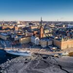 春の朝のストックホルム　スウェーデンの風景