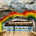 ストックホルムの地下鉄駅「Stadion 駅（スタジアム駅）」　スウェーデンの風景