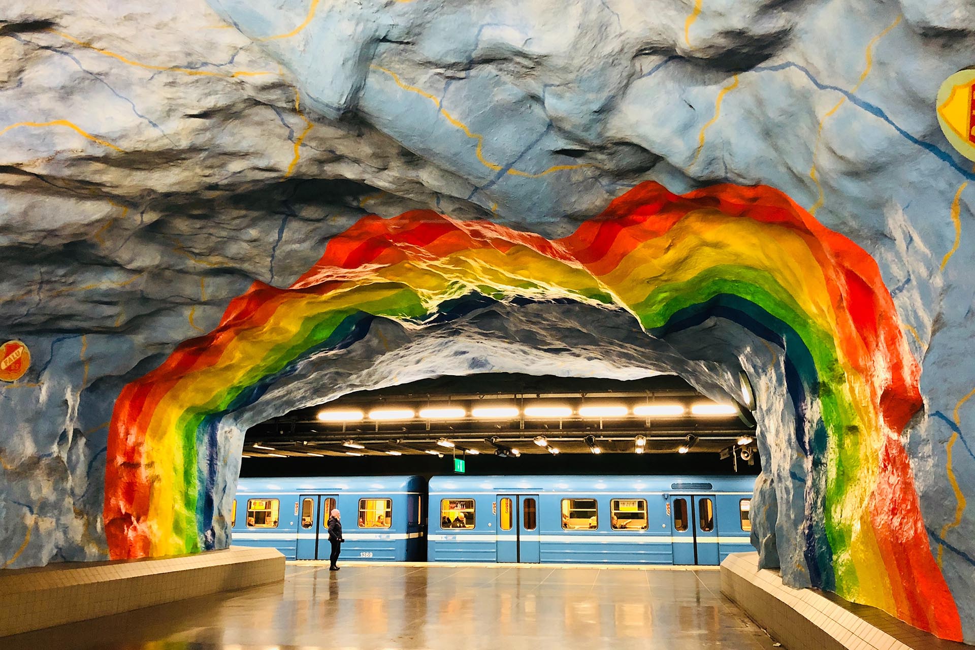 ストックホルムの地下鉄駅　スウェーデンの風景