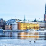 冬のストックホルム　ガムラスタン　スウェーデンの冬の風景