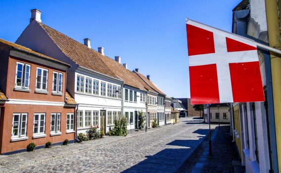 オーデンセの通り　デンマークの風景
