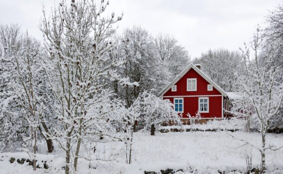 スウェーデンの冬の風景