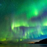 グロトフィヨルドのオーロラ　ノルウェーの風景