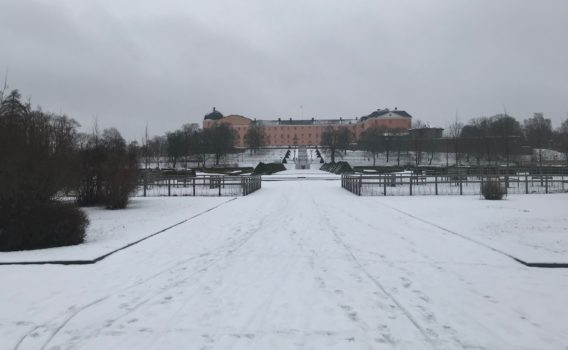 冬のウプサラ城　スウェーデンの冬の風景