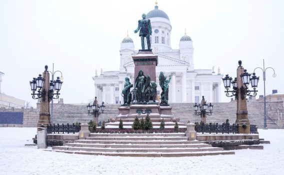 ヘルシンキの冬の風景　フィンランドの冬の風景