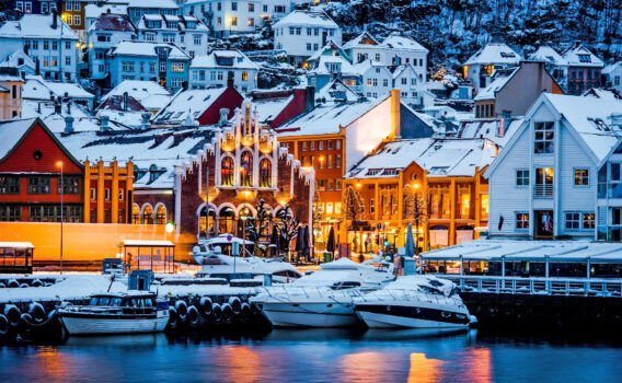 ベルゲンのクリスマスの風景　ノルウェーのクリスマスの風景