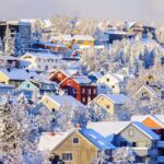 冬のトロムソ　ノルウェーの冬の風景