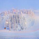 フィンランドのスキー場　フィンランドの冬の風景