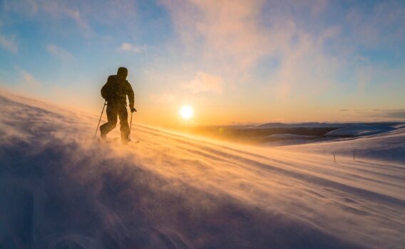 真冬のラップランドの風景　フィンランドの風景
