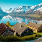 春のノルウェーの風景