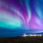アイスランドのオーロラの風景　アイスランドの風景