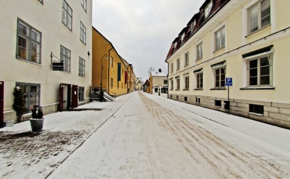 ヴィスビューの風景　スウェーデンの冬の風景